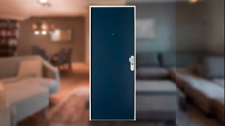 Puerta Fichet Protecdoor de acabado azul